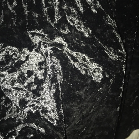 Black Crushed Velvet Skater Skirt - Picture 2 of 3